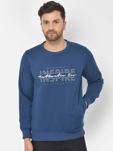 

COBB Men Blue Printed Cotton Sweatshirt