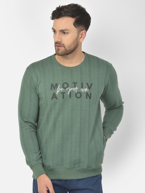 

COBB Men Green Printed Cotton Sweatshirt
