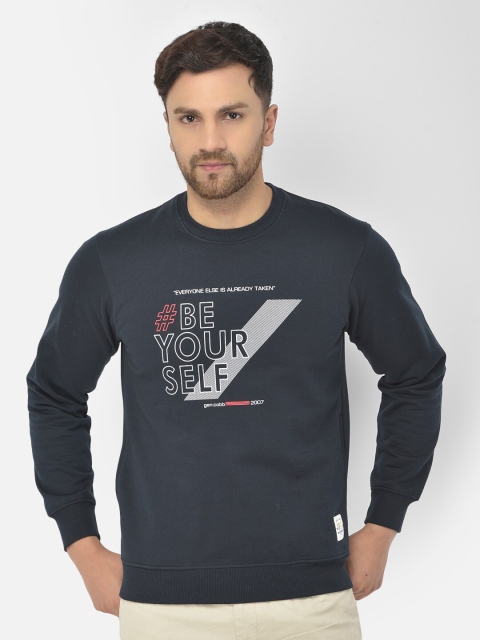 

COBB Men Navy Blue Printed Sweatshirt