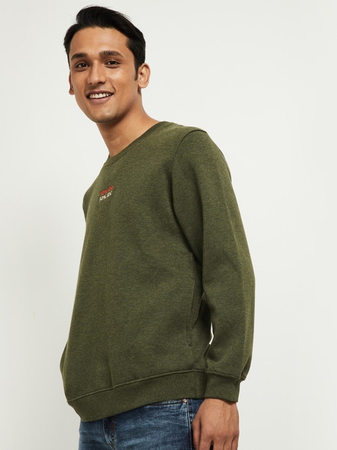 

max Men Olive Green Sweatshirt