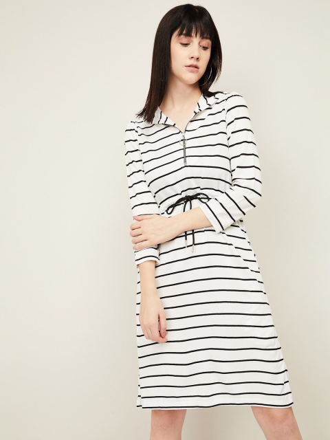 

Fame Forever by Lifestyle Women Navy Blue Striped Sweatshirt
