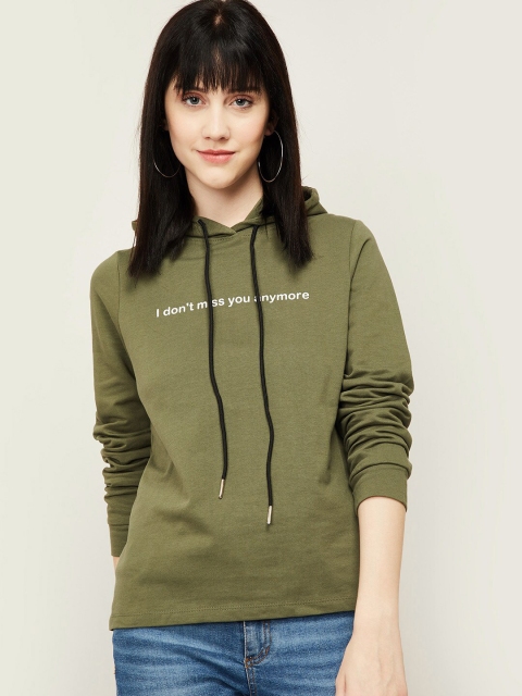 

Fame Forever by Lifestyle Women Olive Green Printed Sweatshirt