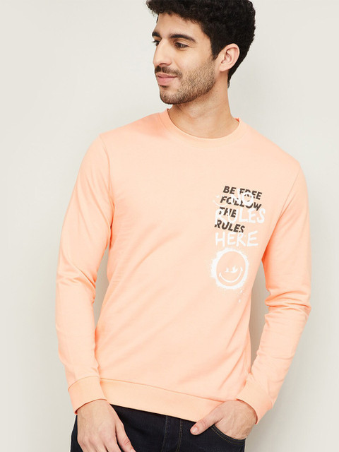 

SmileyWorld Men Coral Printed Sweatshirt