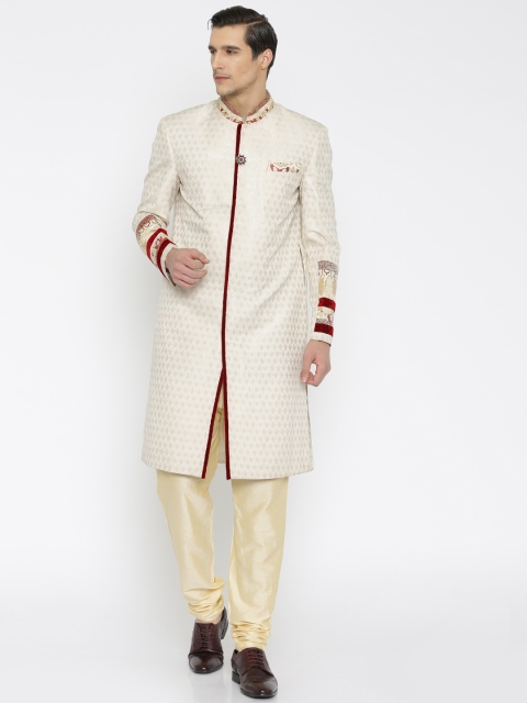 

Raymone Ethnix Beige Embellished Sherwani