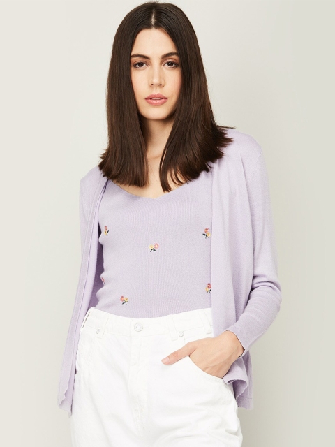 

CODE by Lifestyle Lavender Floral Embroidered Top