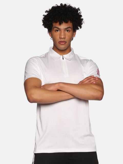 

ATTIITUDE Men White Polo Collar T-shirt