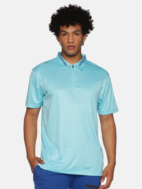 

ATTIITUDE Men Blue Polo Collar T-shirt