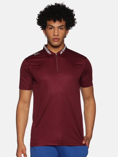 

ATTIITUDE Men Maroon Polo Collar T-shirt
