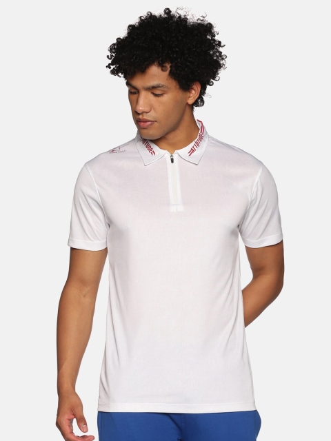 

ATTIITUDE Men White Polo Collar T-shirt