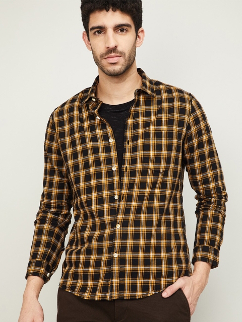 

Forca Men Yellow Slim Fit Buffalo Checks Opaque Checked Casual Shirt