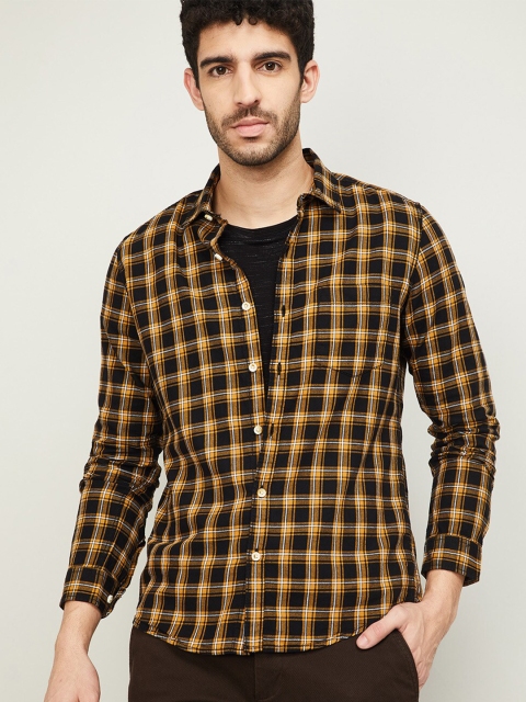 

Forca by Lifestyle Men Yellow Slim Fit Buffalo Checks Opaque Checked Casual Shirt