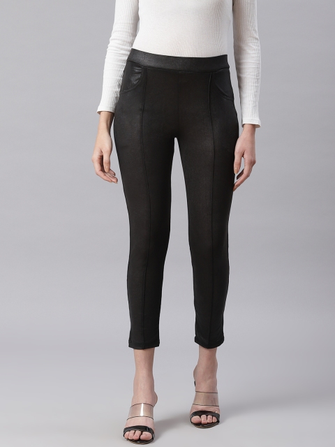 

I AM FOR YOU Charcoal Grey Sheen Effect Treggings
