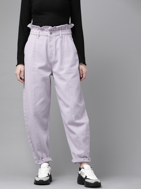 

The Roadster Lifestyle Co Women Purple Tapered Fit High-Rise Jeans
