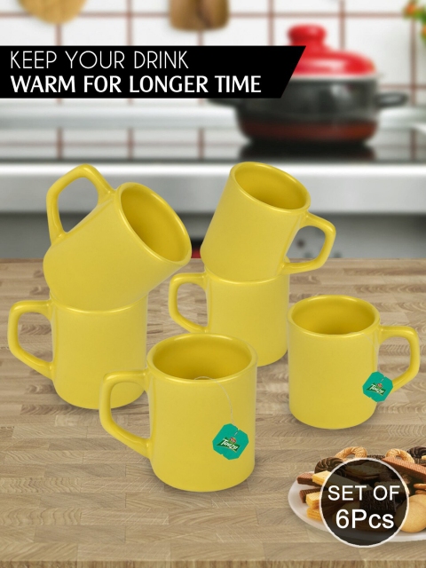 

URBAN CHEF Pack Of 6 Solid Mugs, Yellow