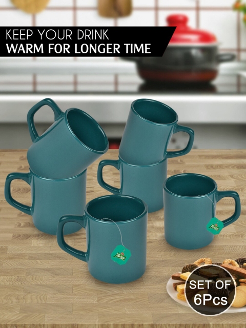 

URBAN CHEF Set of 6 Green Ceramic Glossy Cups