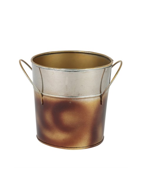 

Ferns N Petals Gold-Toned & Grey Round Shape Metal Planters