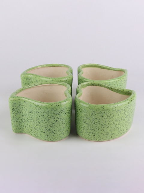 

Ferns N Petals Set Of 4 Green Ceramic Planters