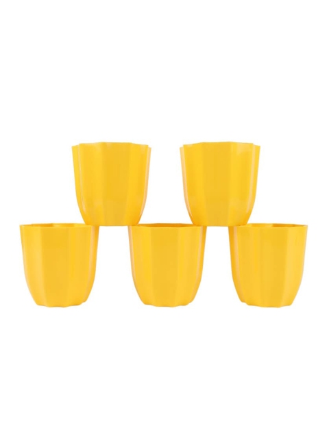 

Ferns N Petals Set Of 5 Yellow Plastic Planters