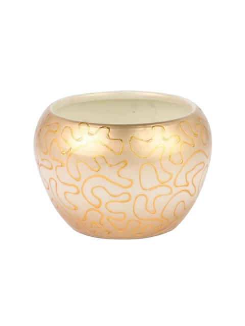 

Ferns N Petals Gold-Toned & Beige Patterned Planter