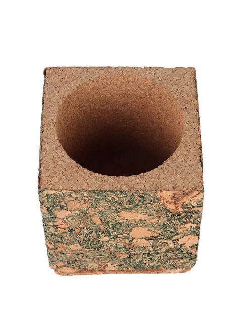 

Ferns N Petals Brown & Green Patterned Cork Square Planter
