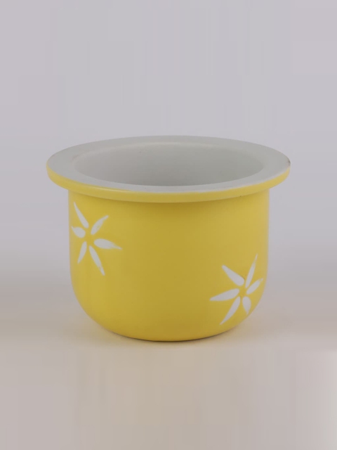 

Ferns N Petals Yellow & White Printed Ceramic Planter