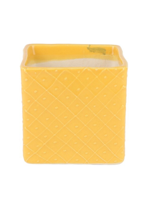 

Ferns N Petal Yellow Printed Ceramic Planters