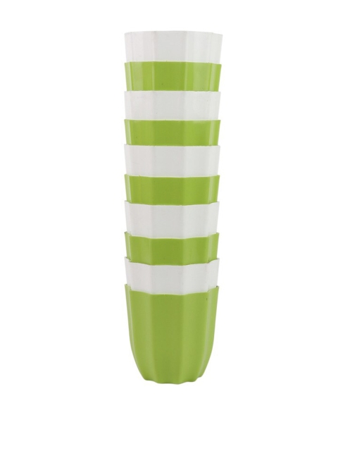 

Ferns N Petals Set Of 10 Solid Planters, White