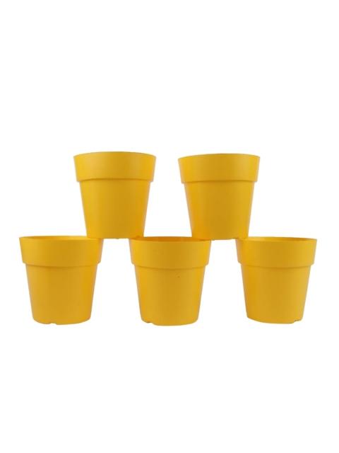 

Ferns N Petals Set Of 5 Yellow Plastic Planters