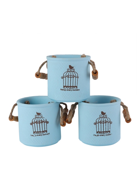 

Ferns N Petals Set Of 3 Ceramic Planters, Blue
