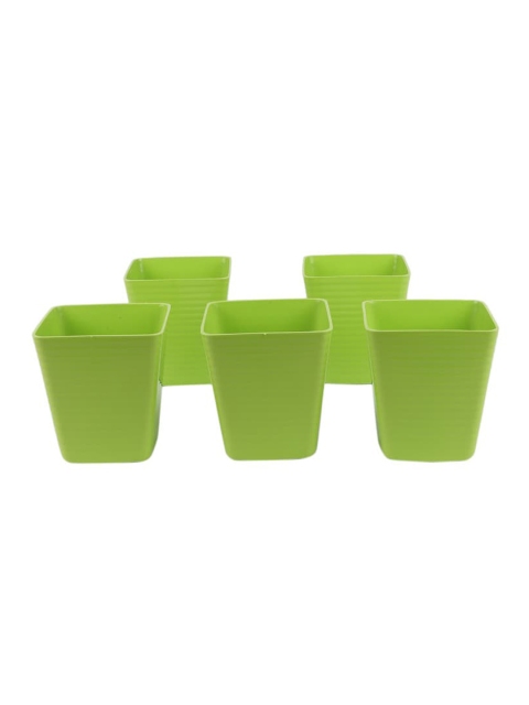

Ferns N Petals Set of 5 Green Plastic Planters