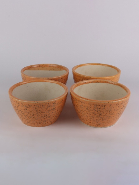 

Ferns N Petals Set Of 4 Ceramic Planters, Orange