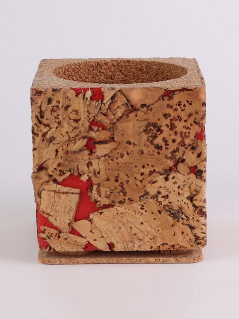 

Ferns N Petals Brown & Red Textured Cork Planter