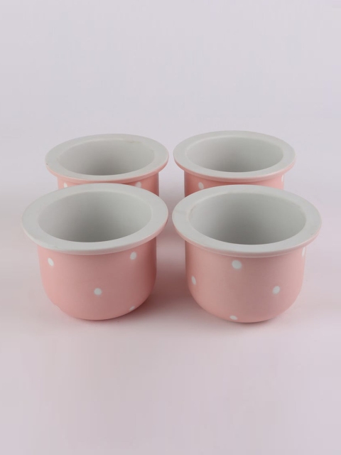 

Ferns N Petals Set Of 4 Pink Ceramic Planters