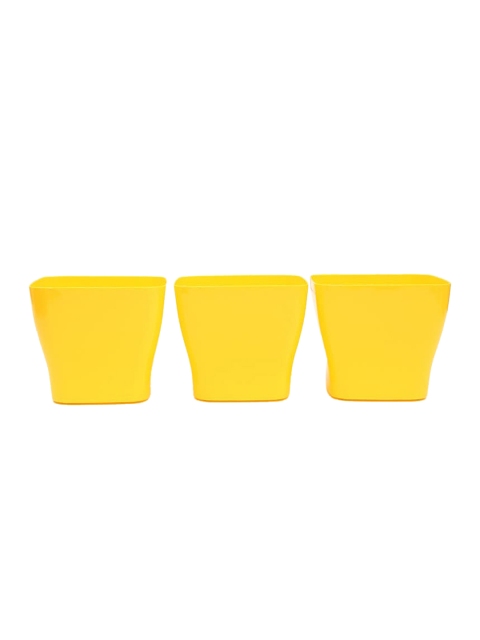 

Ferns N Petals Set Of 3 Yellow Solid Planter