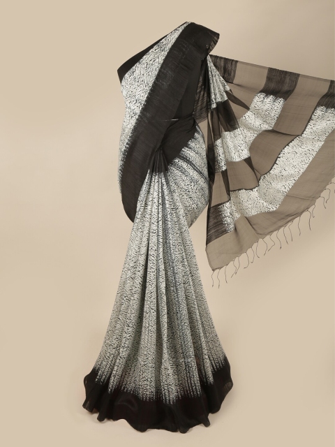 

Pothys Black & White Pure Silk Saree