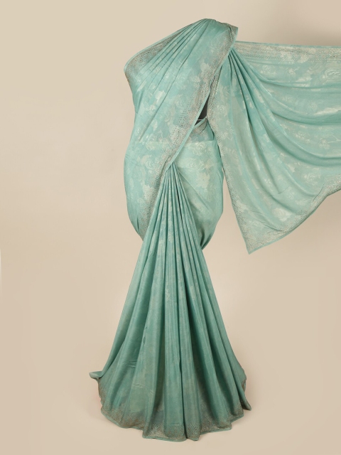 

Pothys Blue & Grey Floral Printed Saree