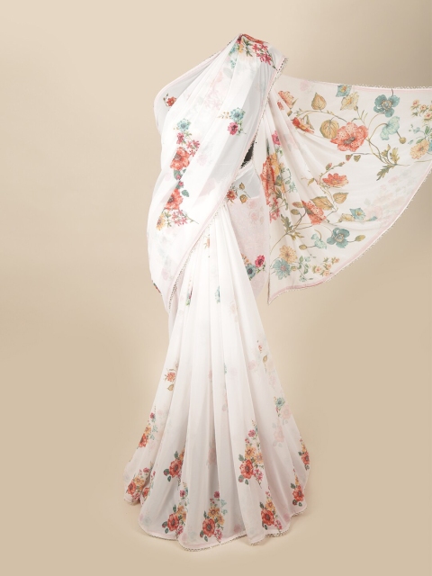 

Pothys White & Red Floral Printed Saree