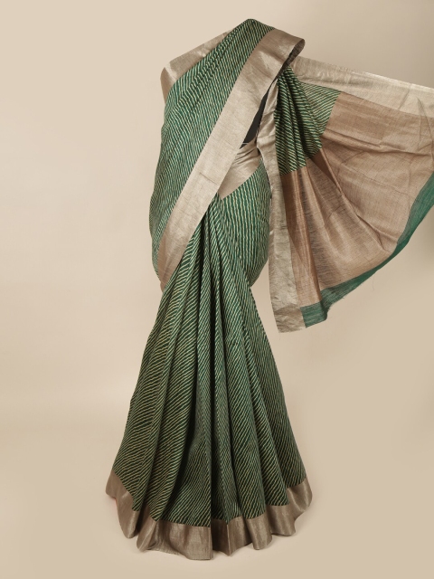 

Pothys Green Striped Pure Silk Saree
