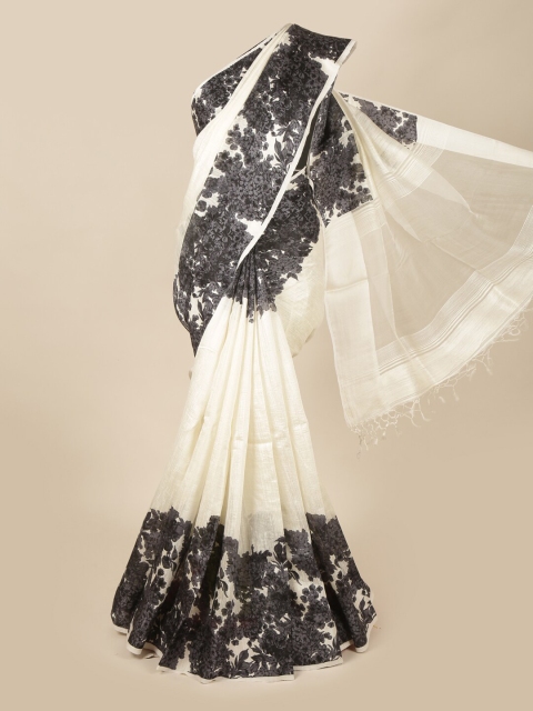 

Pothys Black & Cream-Coloured Pure Silk Saree