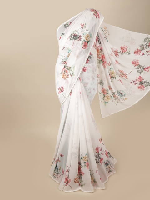 

Pothys White & Red Floral Printed Saree