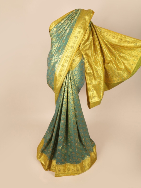 

Pothys Blue & Lime Green Woven Design Art Silk Saree