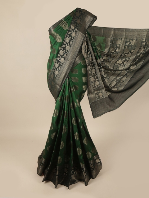 

Pothys Green & Black Ethnic Motifs Zari Art Silk Banarasi Saree