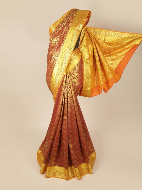 

Pothys Maroon & Gold-Toned Design Art Silk Saree