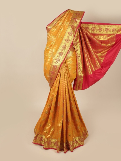 

Pothys Yellow & Red Woven Design Zari Art Silk Saree