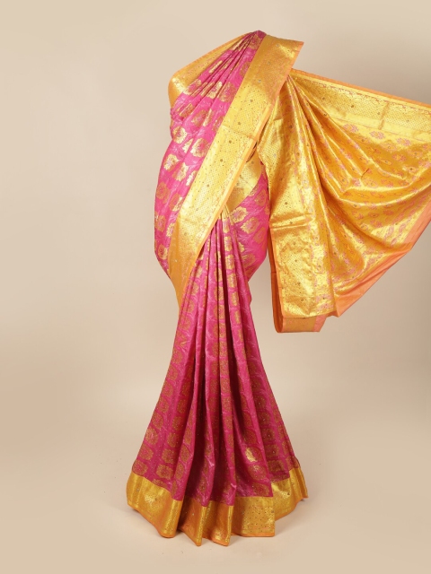 

Pothys Pink & Orange Woven Design Zari Art Silk Saree