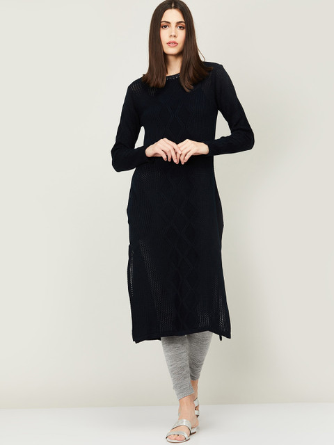 

Melange by Lifestyle Women Blue Acrylic Kurta