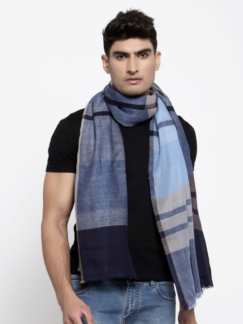 

Calvadoss Men Blue & Grey Checked Woolen Muffler