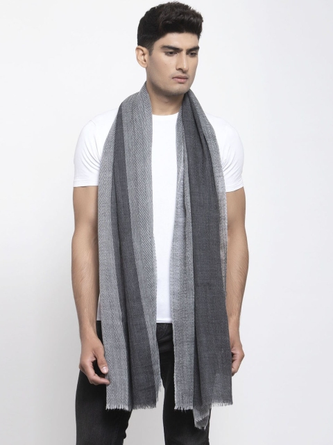 

Calvadoss Men Grey Striped Woolen Muffler