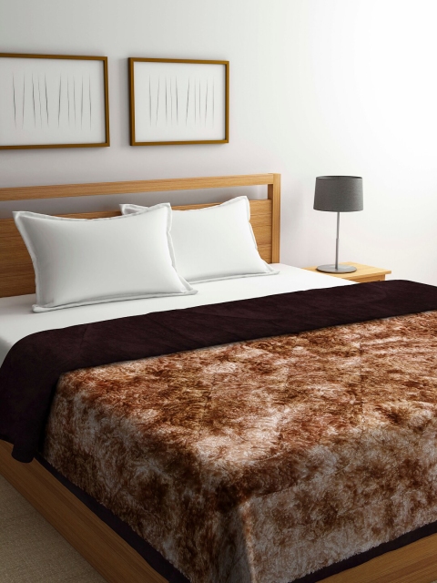 

Arrabi Coffee Brown Textured Heavy Winter 950 GSM Double Bed Quilt