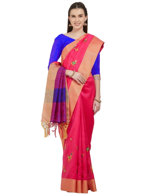 

Viva N Diva Pink & Blue Embroidered Sambalpuri Saree